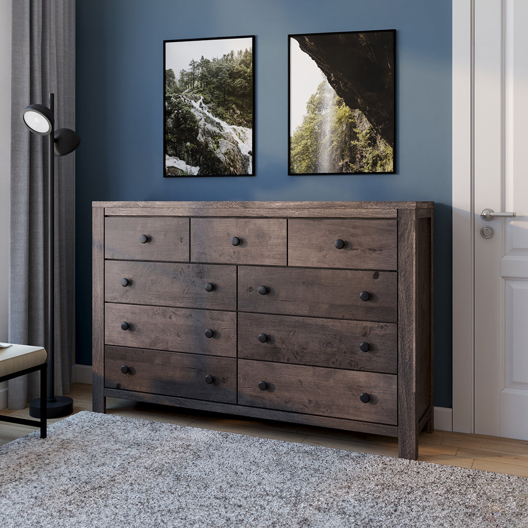 Modern Denver Dresser - 6-Drawer Wooden Chest for Bedroom & Living Room Storage | Stylish & Functional Furniture for Home Organization