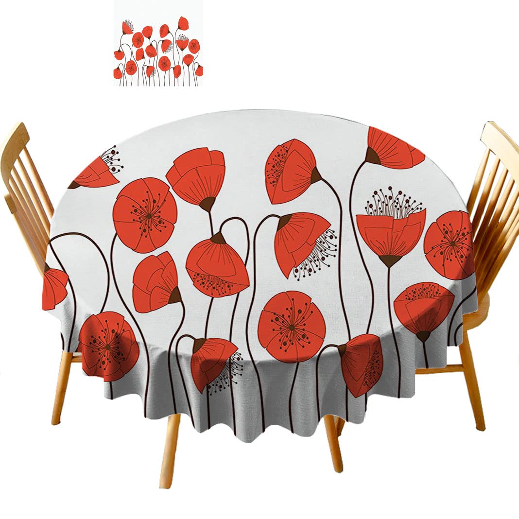 Round Tablecloth 54 Inch - Premium Fabric Dining Table Cover for Restaurants, Parties & Home Decor - B60ML (60