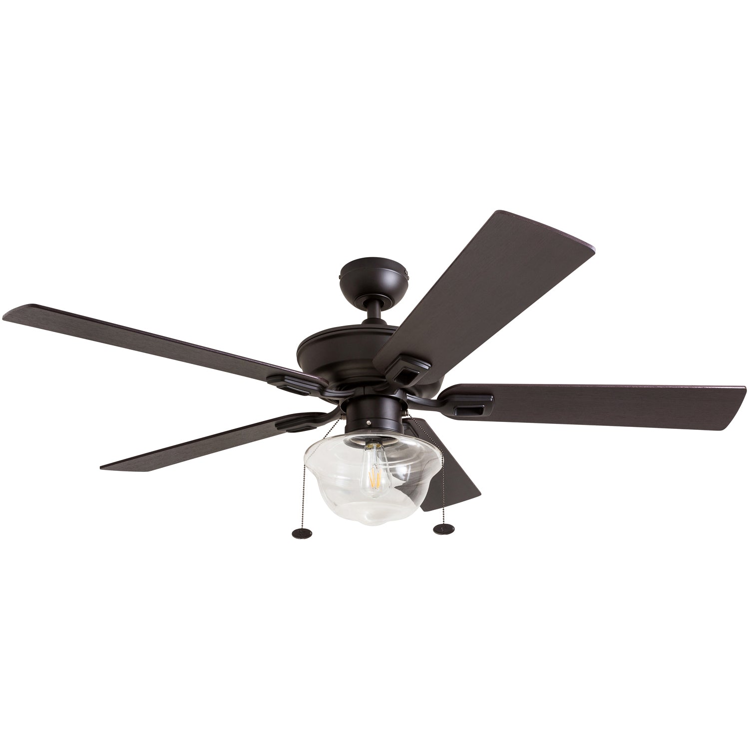 52 Inch Bronze Indoor/Outdoor Ceiling Fan with Pull Chain - Perfect for Living Rooms, Bedrooms, and Covered Patios