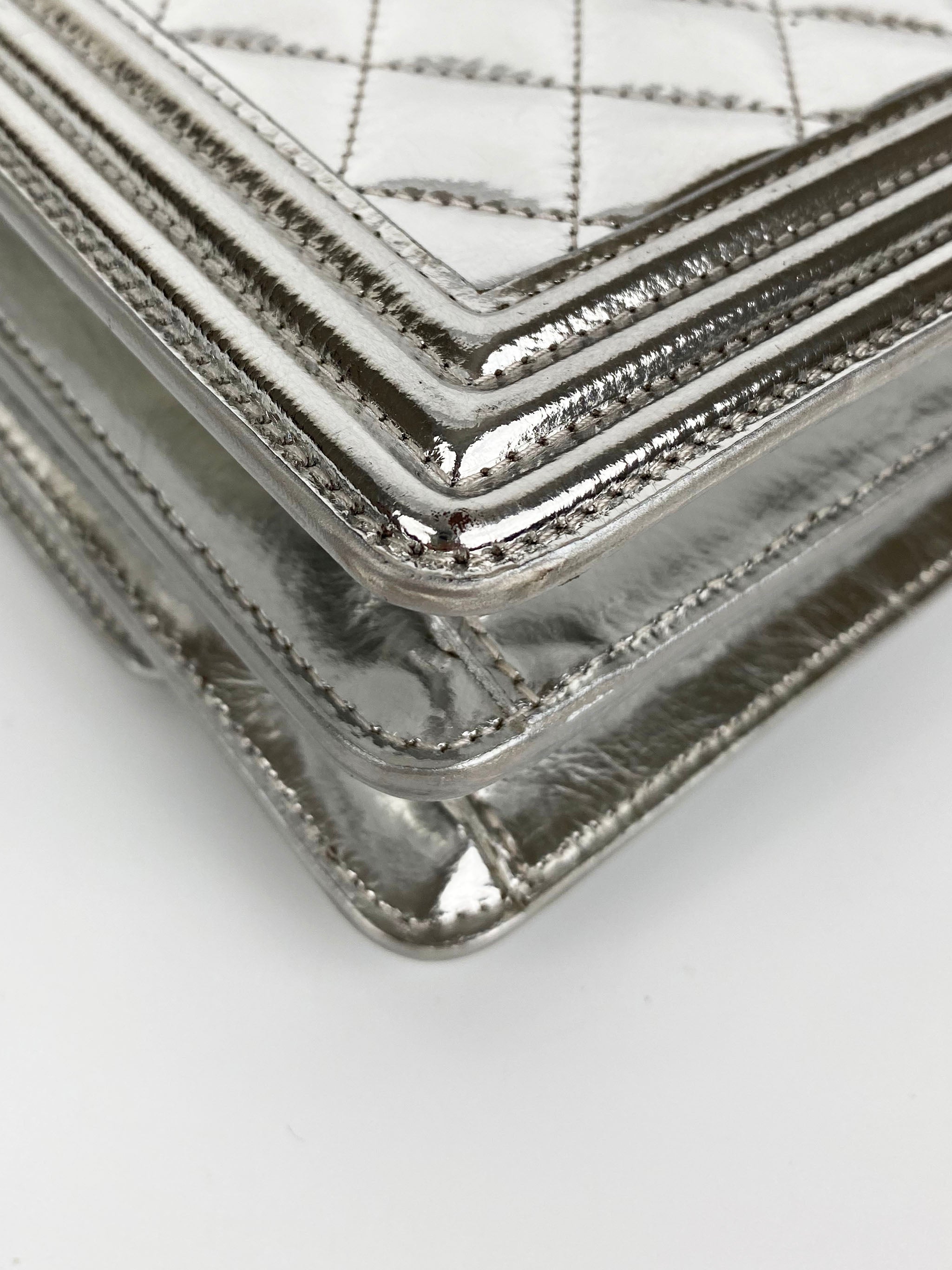 Chanel North South Silver Boy Bag - Luxury Designer Crossbody Bag for Women | Perfect for Evening Parties, Date Nights & Special Occasions