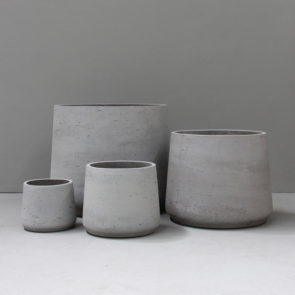 Modcrete Range Natural Memphis Pot (Grey) - Modern Plant Pot for Indoor & Outdoor Decor, Home Garden, Office, and Patio Use