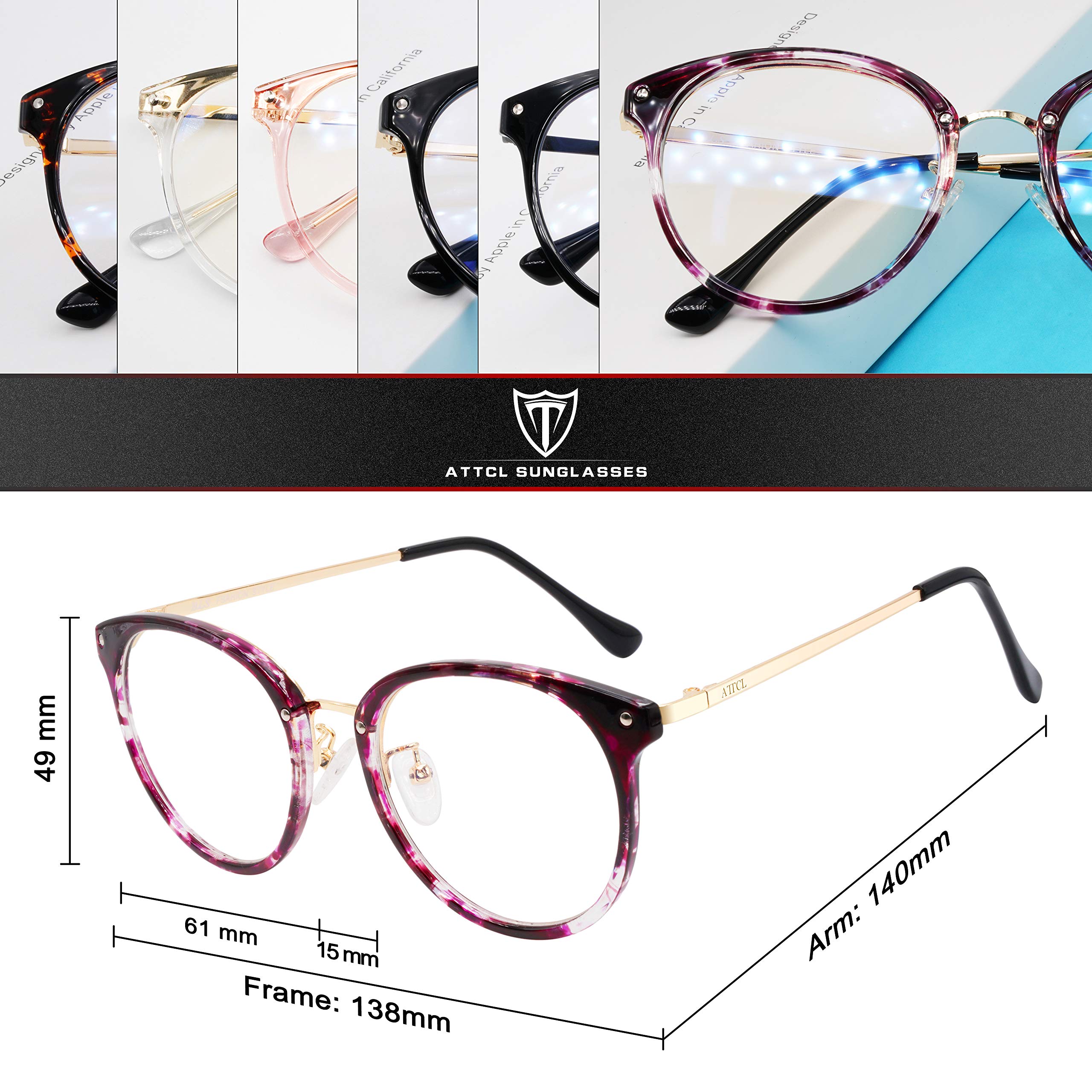 ATTCL Blue Light Blocking Glasses for Women & Men - Anti Eye Strain Computer Gaming Reading Glasses with UV Protection - Perfect for Office Work, Online Classes & Nighttime Screen Use