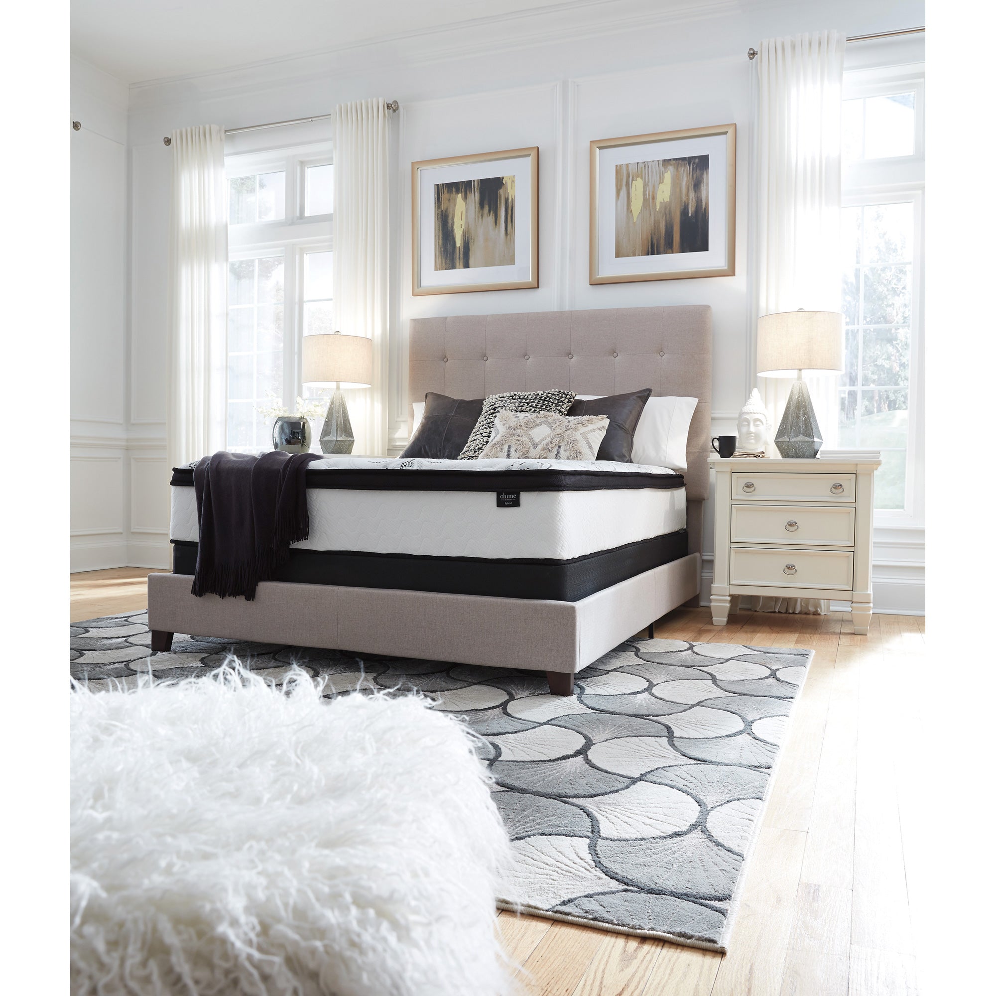 Ashley Chime 12 Inch Hybrid Mattress - Medium Firm Gel Memory Foam & Pocketed Coils for Back Pain Relief - Perfect for Side Sleepers, Couples & Guest Rooms