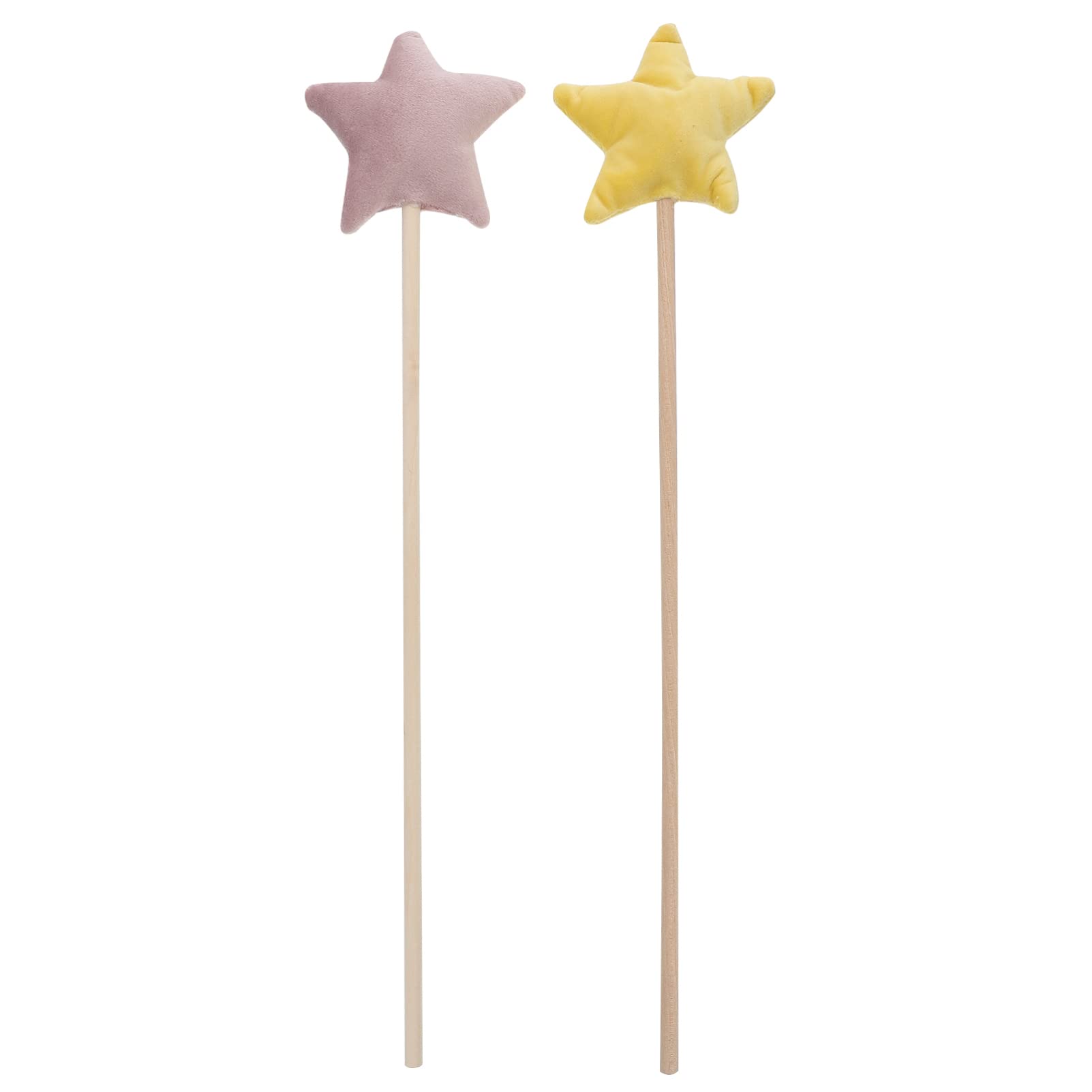 Fairy Princess Star Wand Toy Set - 2 Pack Angel Wings Magic Wands for Kids Dress Up, Birthday Party Favors & Photo Props - Perfect for Toddler Cosplay, Fantasy Play & Princess Themed Parties