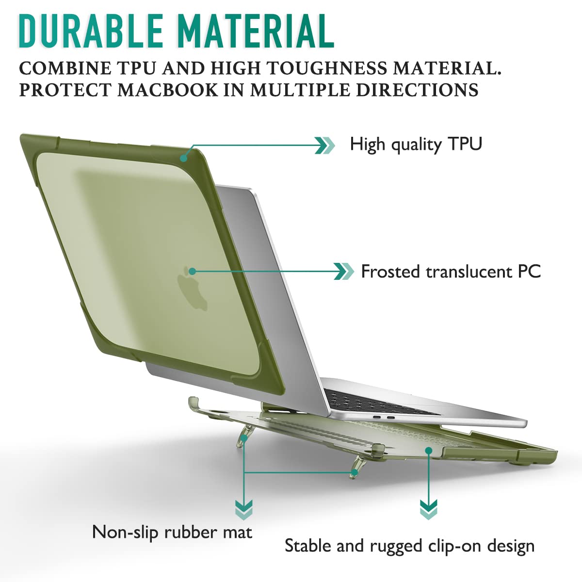 Durable Heavy Duty MacBook Pro 16 Inch Case 2019 (Model A2141) - Dual Layer Hard Shell Cover with Shock-Absorbing TPU Bumper for MacBook Pro 16