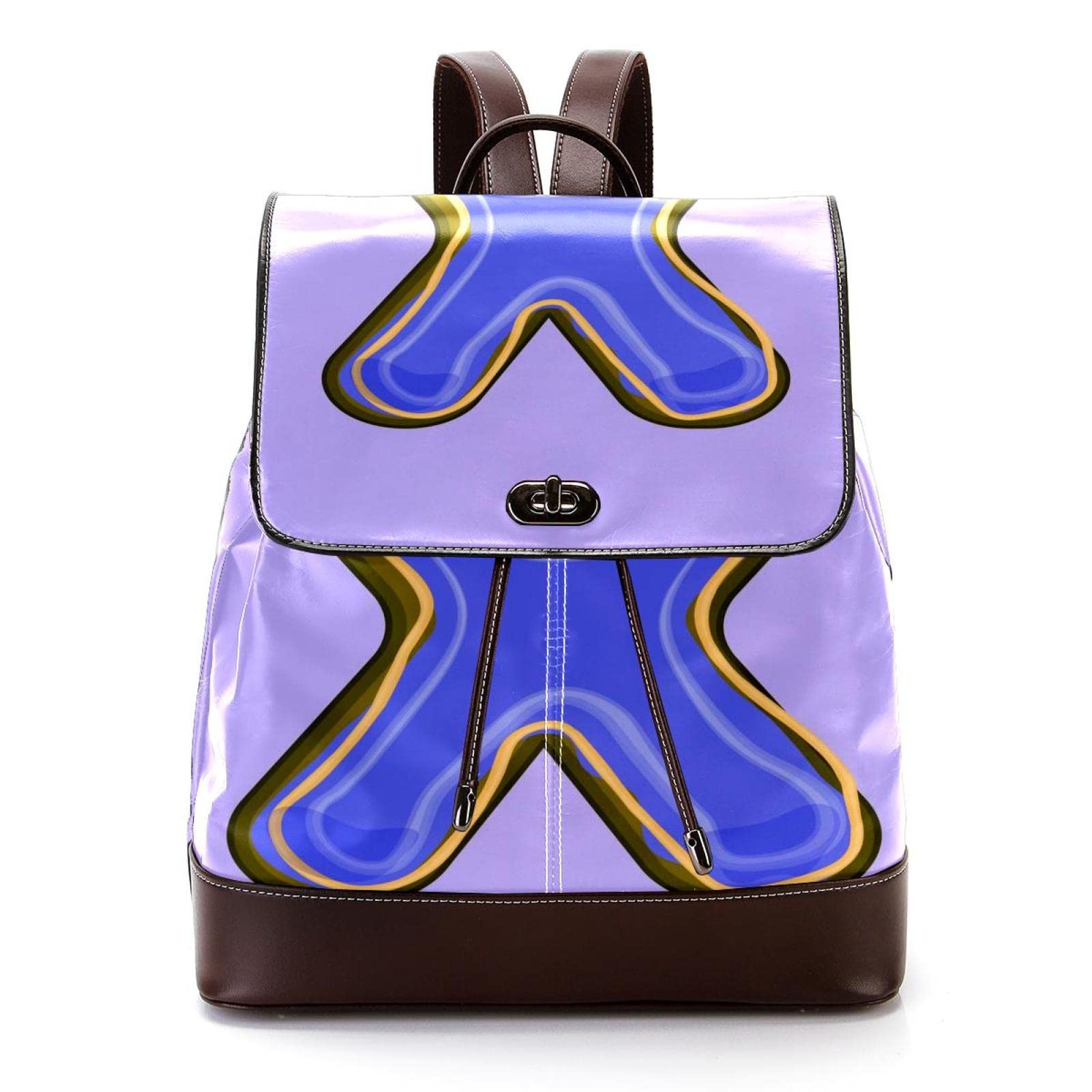 Casual Flap Backpack with Letter X Design - Light Purple Butter Cookies Print | Perfect for School, Travel & Everyday Use