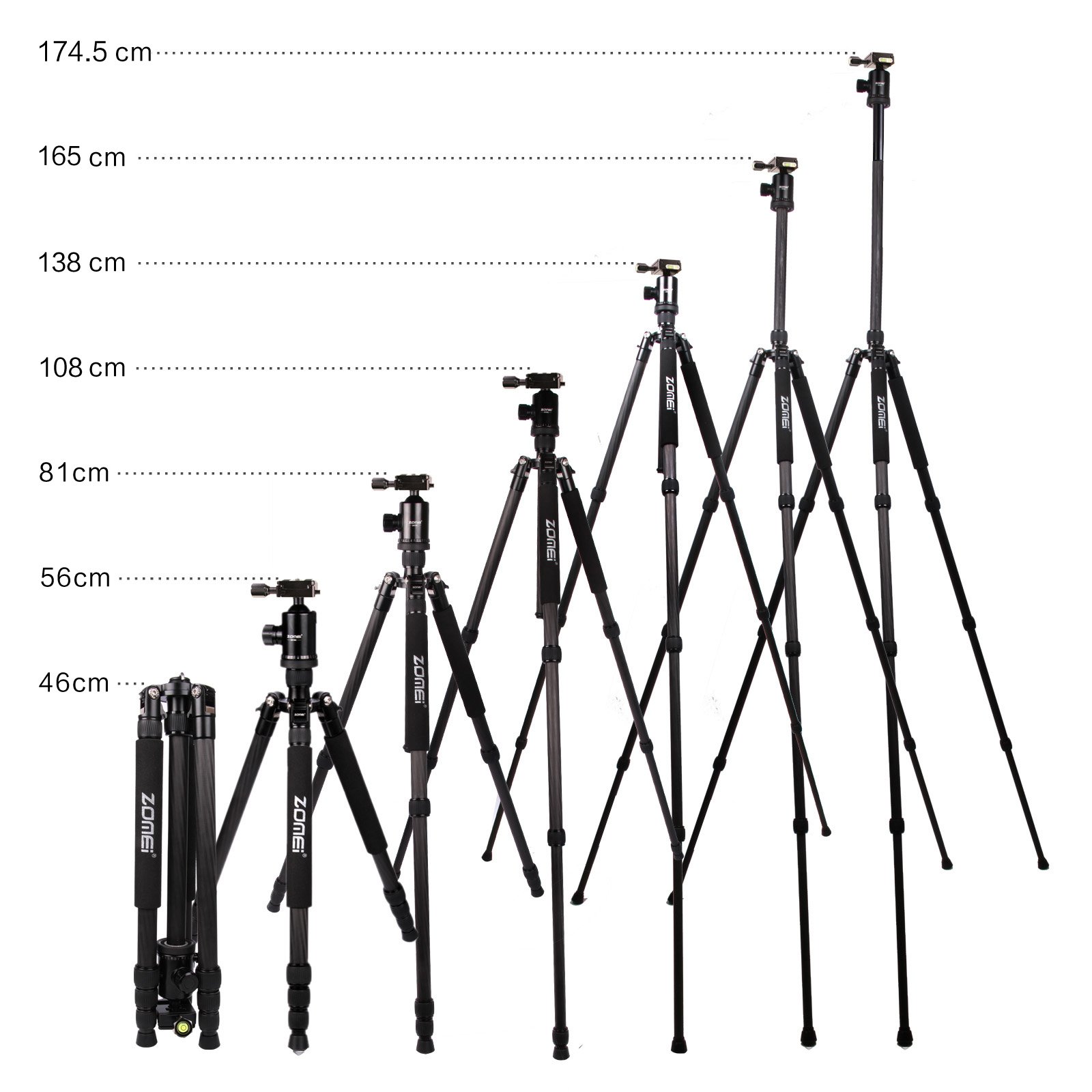 Zomei Z818C Professional Carbon Fiber Tripod with Ball Head & Quick Release Plate - Lightweight Travel Tripod for DSLR Cameras (Canon, Sony, Nikon) - Includes Carrying Bag for Outdoor Photography & Videography