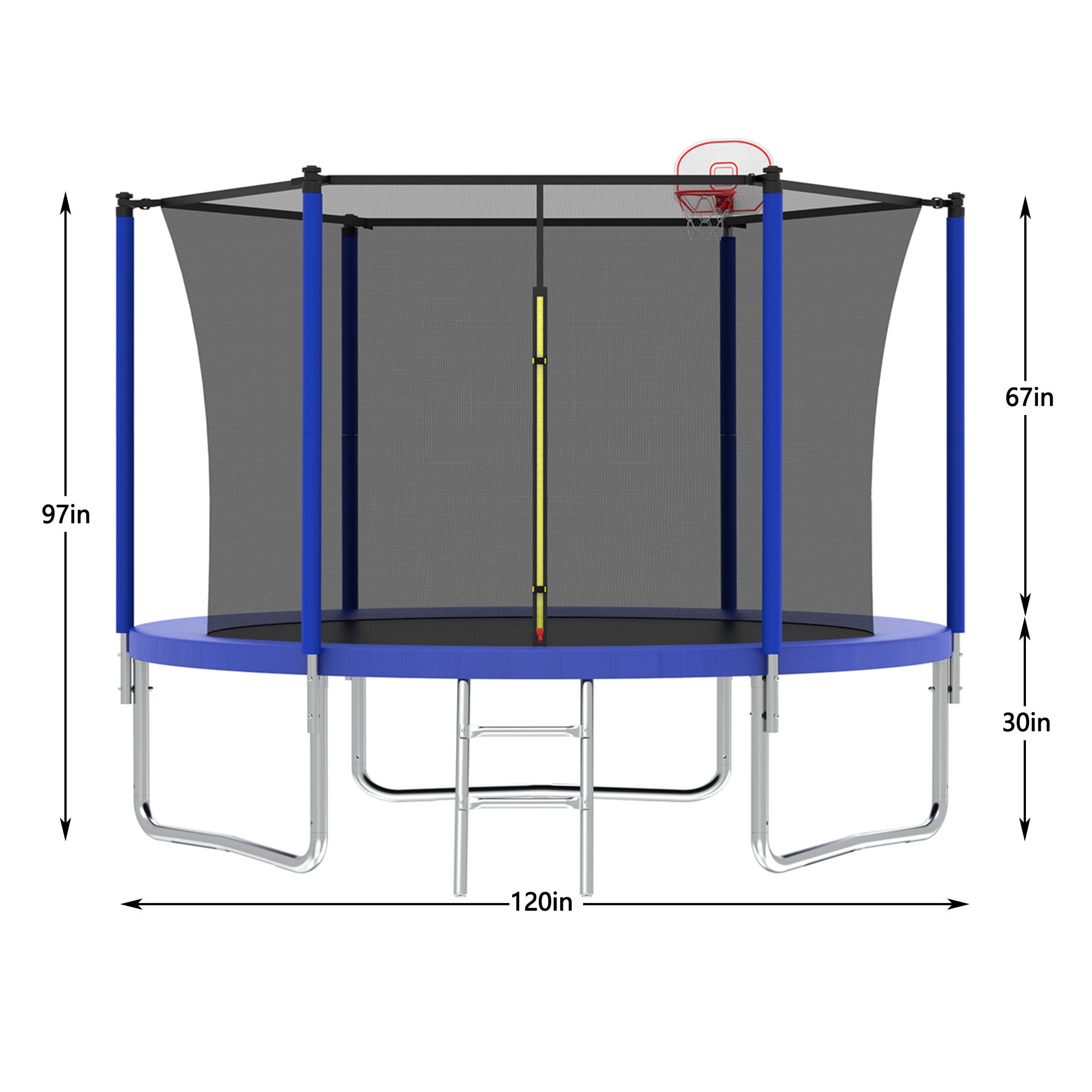 10FT Kids Trampoline with Basketball Hoop & Safety Enclosure - ASTM Approved Outdoor Bounce Play Set for Backyard Fun - Easy Assembly for Children's Playtime, Birthday Gifts & Family Activities