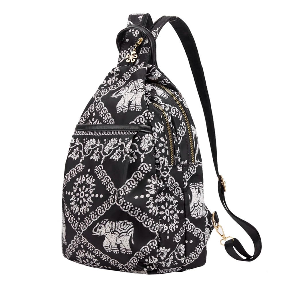 Eshow Women's Anti-Theft Nylon Backpack - Stylish Crossbody Shoulder Bag & Multifunctional Daypack for Travel, Work & School | Fashionable Chest Rucksack for Ladies & Girls