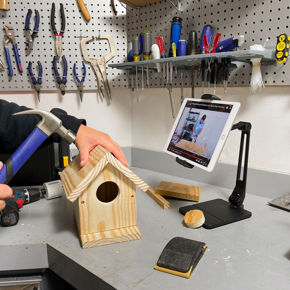 Twelve South HoverBar Duo 2nd Gen - Adjustable Tablet Stand for iPad Pro/Air/Mini, iPhone - Perfect for Home Office, Kitchen, Bedroom & Desk Use