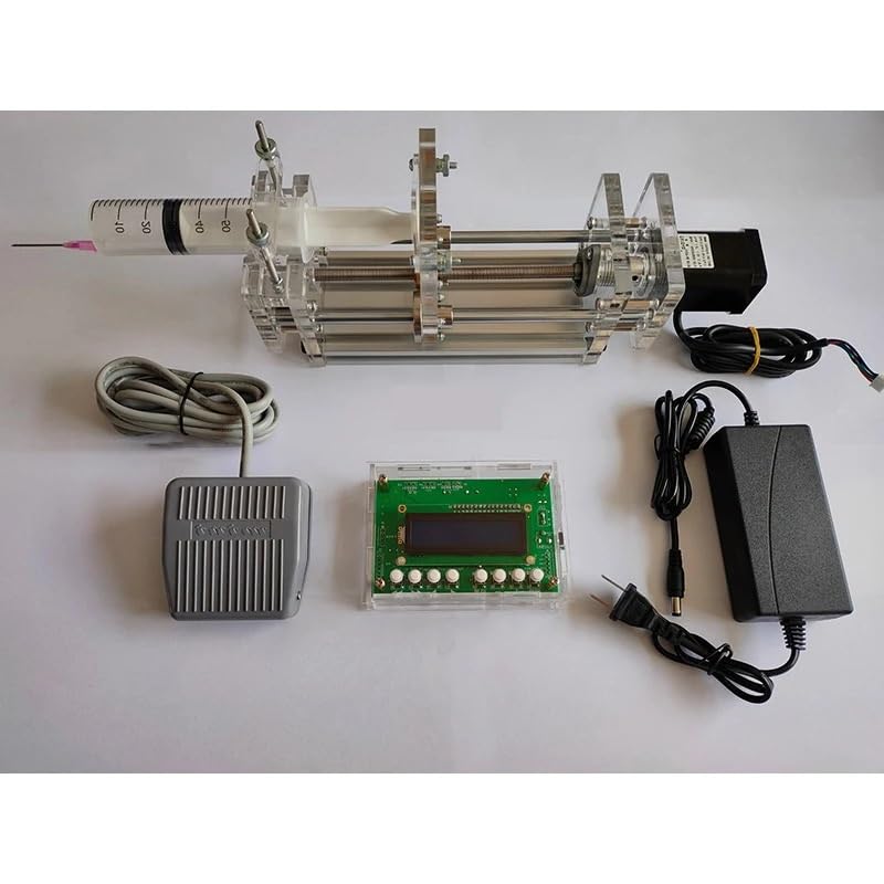 Precision Benchtop Syringe Pump - Lab Micro Pump for Glue Dispensing & Sampling with Latest Controller (Gray) - Ideal for Laboratory, Medical, and Industrial Applications