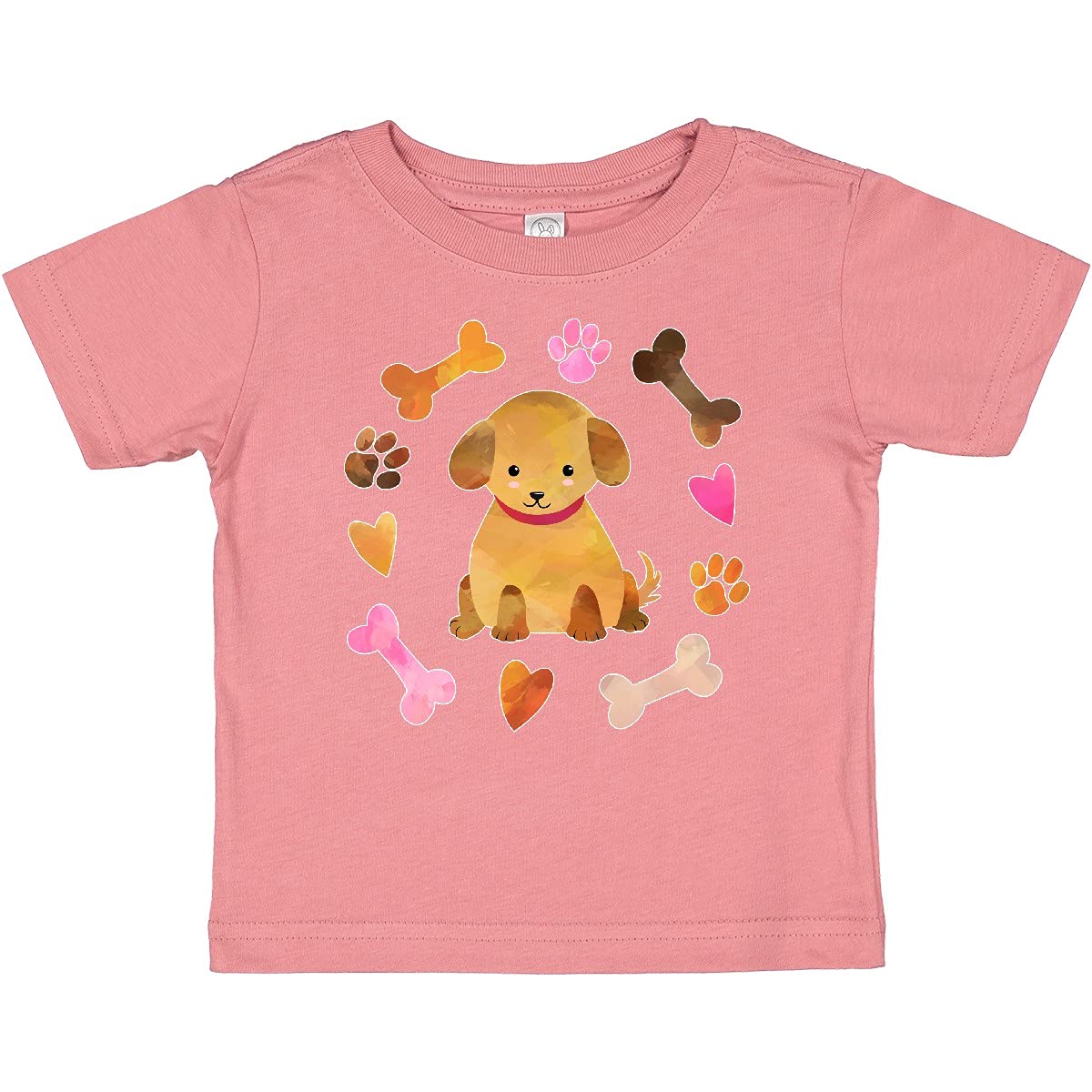 Inktastic Cute Puppy Valentine with Hearts and Bones Baby T-Shirt - Adorable Pet Lover Outfit for Valentine's Day, Birthdays & Family Photos