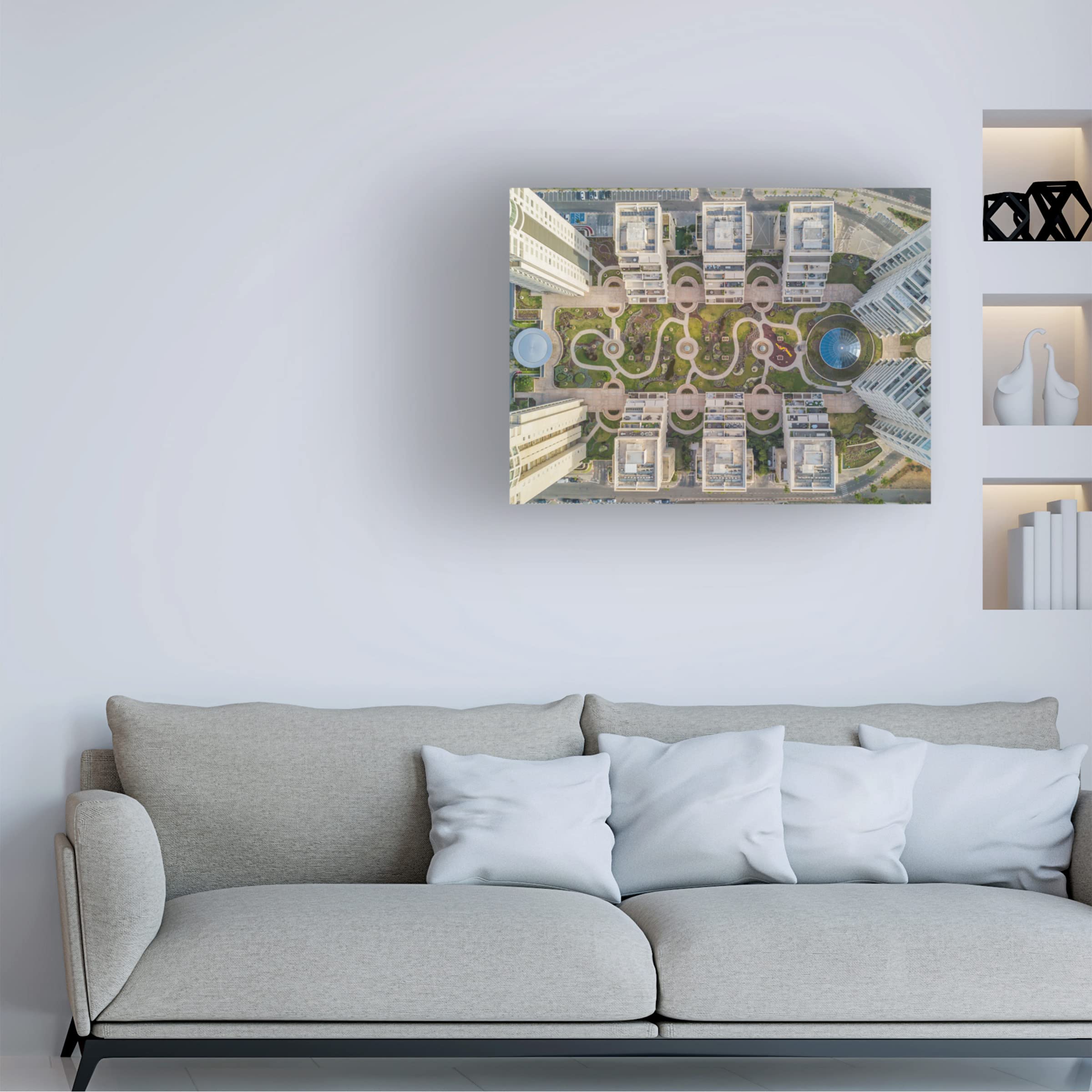 Trademark Fine Art 'Urban Curves' Modern Abstract Canvas Wall Art by Or Adar - Perfect for Living Room, Bedroom & Office Decor