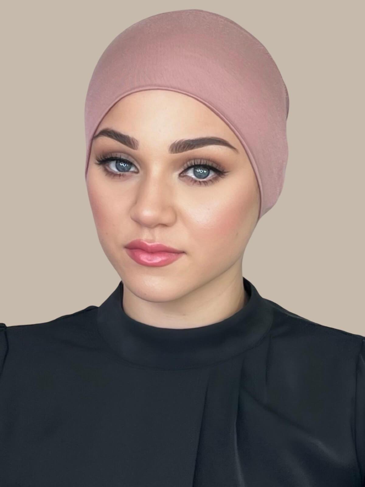 Premium Jersey Under Scarf in Dusty Rose - Soft & Comfortable Head Wrap for Women, Perfect for Hijab, Hair Covering, and Everyday Fashion Accessory