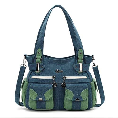 Stylish Large Canvas Hobo Shoulder Bag for Women - Multi-Pocket Crossbody Purse & Fashionable Satchel Tote - Perfect for Work, Travel & Everyday Use