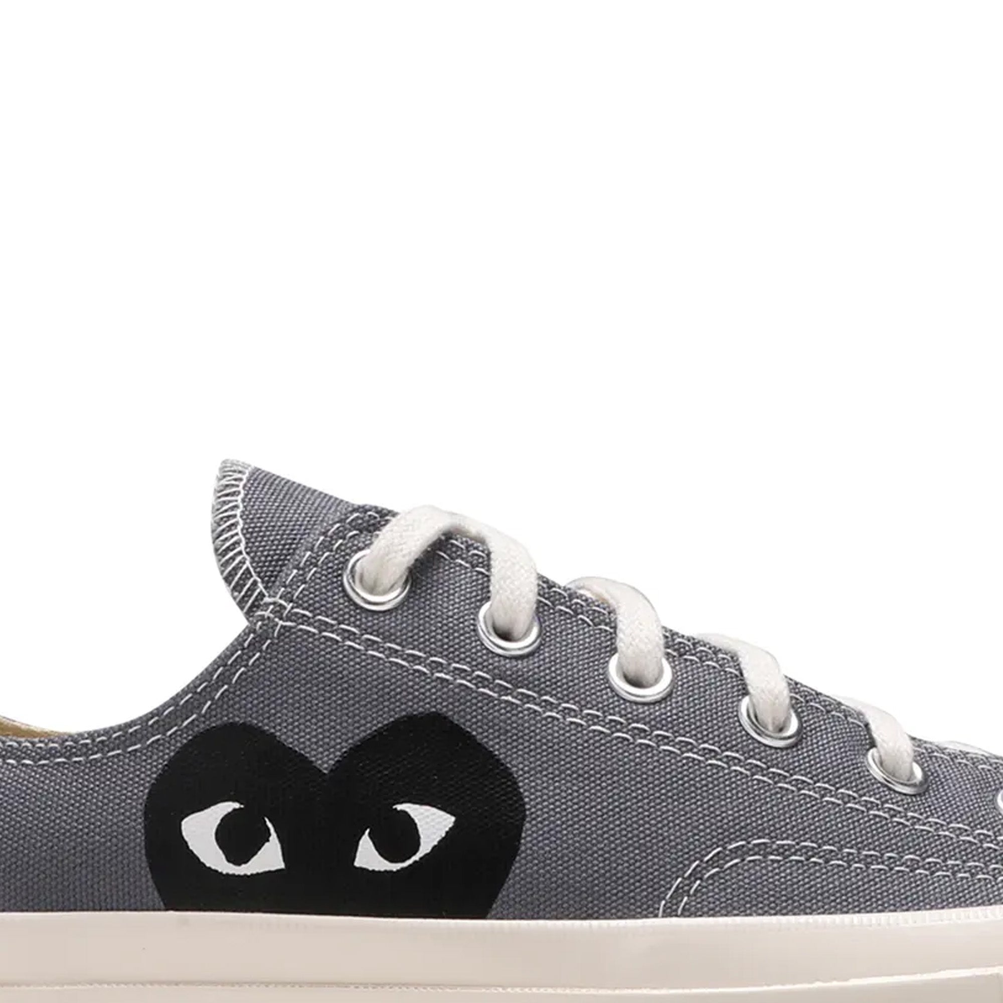 Converse Chuck Taylor All Star 70 Ox 'Comme des Garcons Play' Grey Sneakers - Retro High Top Canvas Shoes for Men & Women - Perfect for Casual Wear, Street Style & Everyday Fashion (2021 Collection)