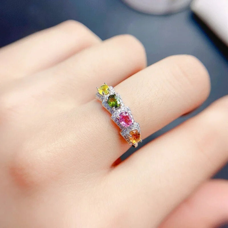 Sterling Silver Tourmaline Ring for Women - Elegant Gemstone Jewelry Gift for Birthday, Anniversary & Special Occasions | Perfect for Daily Wear, Parties & Formal Events