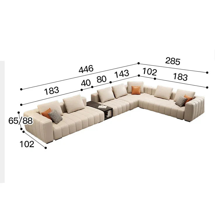 Luxury Modular Sectional Leather Sofa – Premium Comfort, Timeless Design & Durable Quality for Living Room, Home Theater & Office Lounge