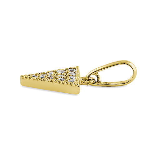 14K Yellow Gold Upside Down Triangle CZ Pendant Necklace - Elegant Cubic Zirconia Jewelry for Women, Perfect for Gifts, Parties & Everyday Wear