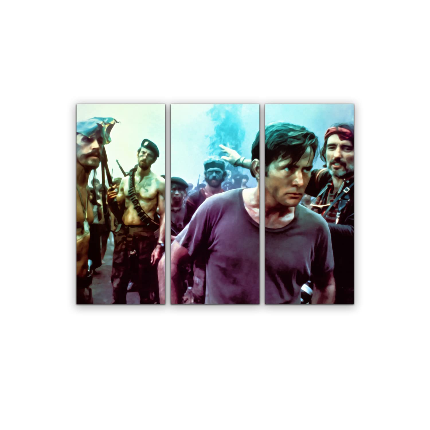 Apocalypse Art Canvas Print - Neon Effect Wall Decor with Wooden Frame | 3-Piece Set for Movie Themed, Office & Bedroom Wall Art | Perfect for Home Theater, Gaming Room & Modern Interior Design