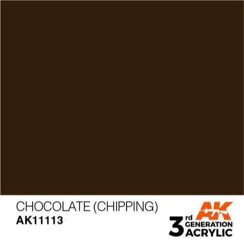 AK Interactive AK11113 Chocolate (Chipping) Acrylic Paint 17ml - 3rd Generation Premium Model Paint for Miniatures, Military Models & Dioramas - Perfect for Weathering Effects & Realistic Finishes