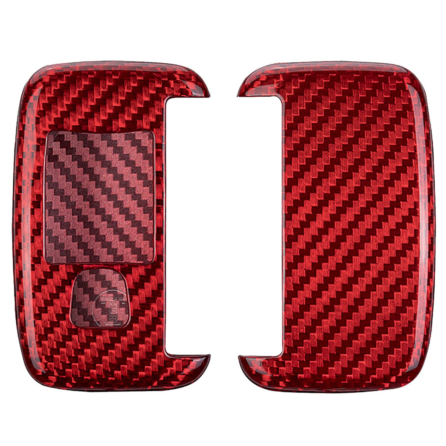 Premium Carbon Fiber Key Fob Cover for Land Rover Discovery 4/Sport/Freelander 2/Range Rover Evoque/Sport/Velar - Lightweight Glossy Protective Case (Red) | Durable Car Remote Key Protector for Everyday Use & Travel