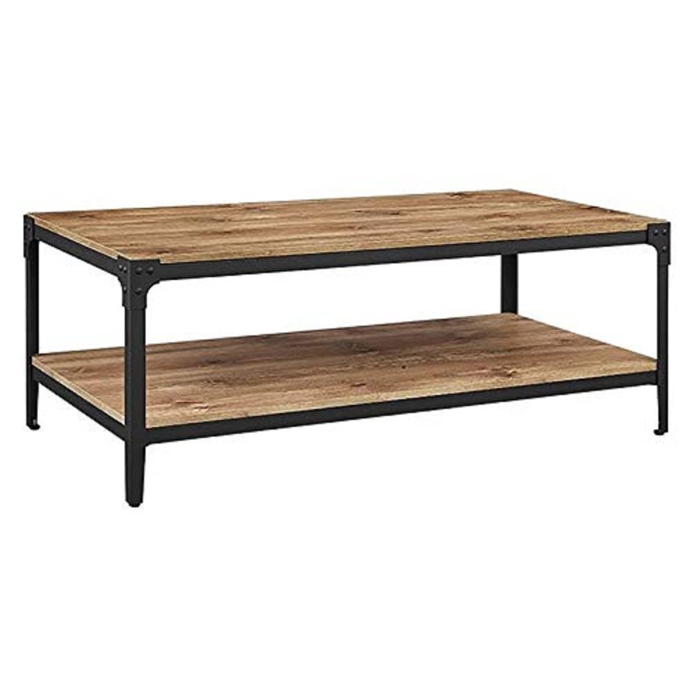 Rustic Angle Iron Coffee Table Set - Barnwood Finish for Living Room