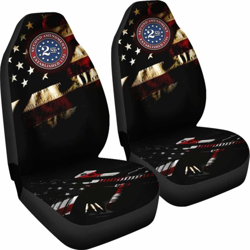 2nd Amendment Car Seat Covers - Patriotic Gun Rights Themed Seat Protectors for Trucks & SUVs | Perfect for Hunting Trips & Outdoor Adventures