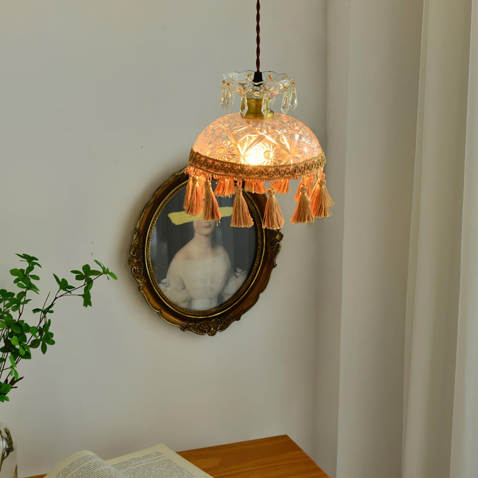 Modern Bowl Tassel Pendant Light - Elegant Hanging Chandelier for Dining Room, Kitchen Island, Bedroom & Living Room Decor