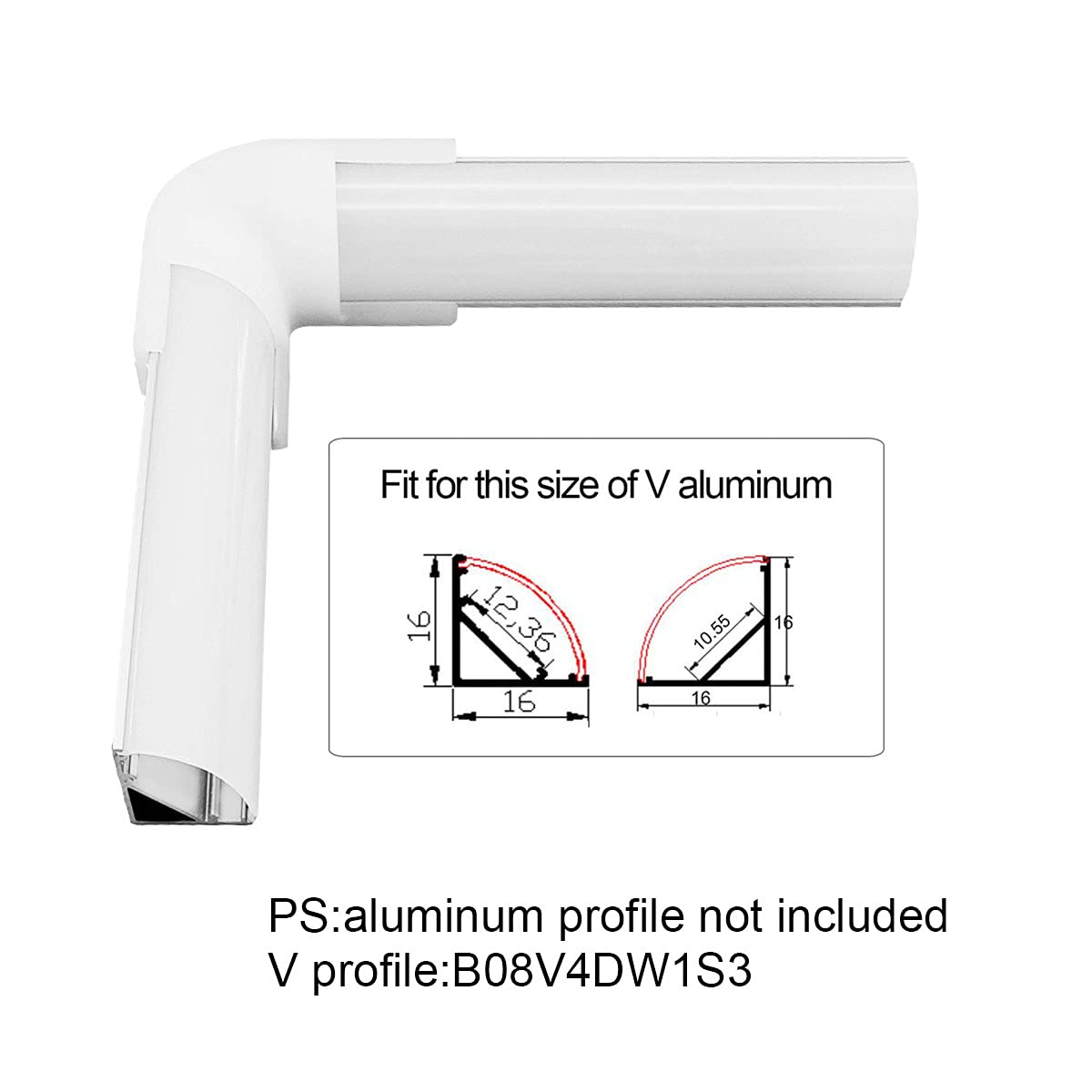 HAMRVL 90 Degree LED Aluminum Channel Corner Kit - 45x45mm L Shape Connector for LED Strip Lights - 16x16mm V Shape Aluminum Profile with Screws - Perfect for Kitchen Cabinet Lighting, Cove Lighting & Under Cabinet LED Installation