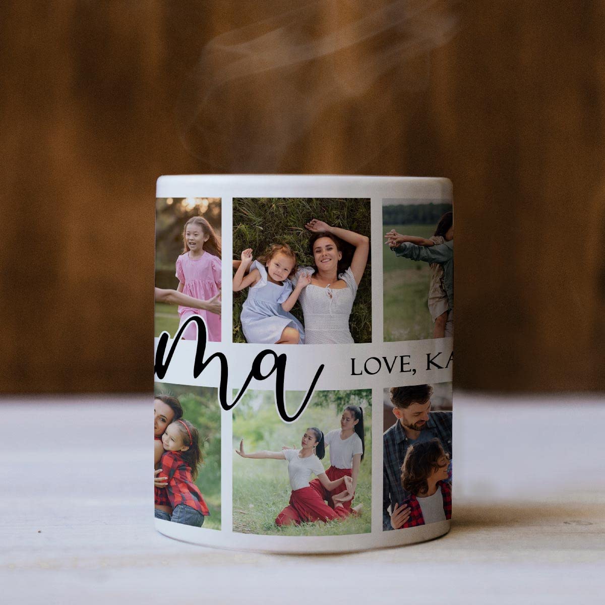 Personalized Photo & Name Coffee Mug for Mom - Custom 300ml Ceramic Travel Mug | Best Birthday, Mother's Day, Anniversary Gift Idea | Home, Office & Travel Use