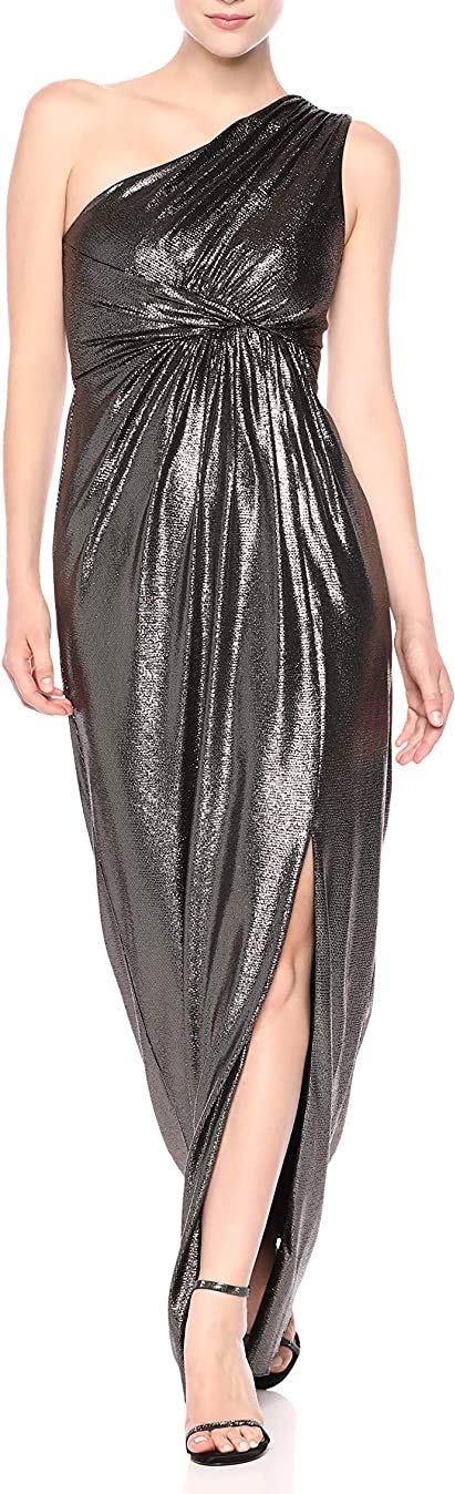 Adrianna Papell Women's Metallic Jersey Dress - Elegant Shimmering Party & Evening Gown for Weddings, Cocktails & Special Occasions