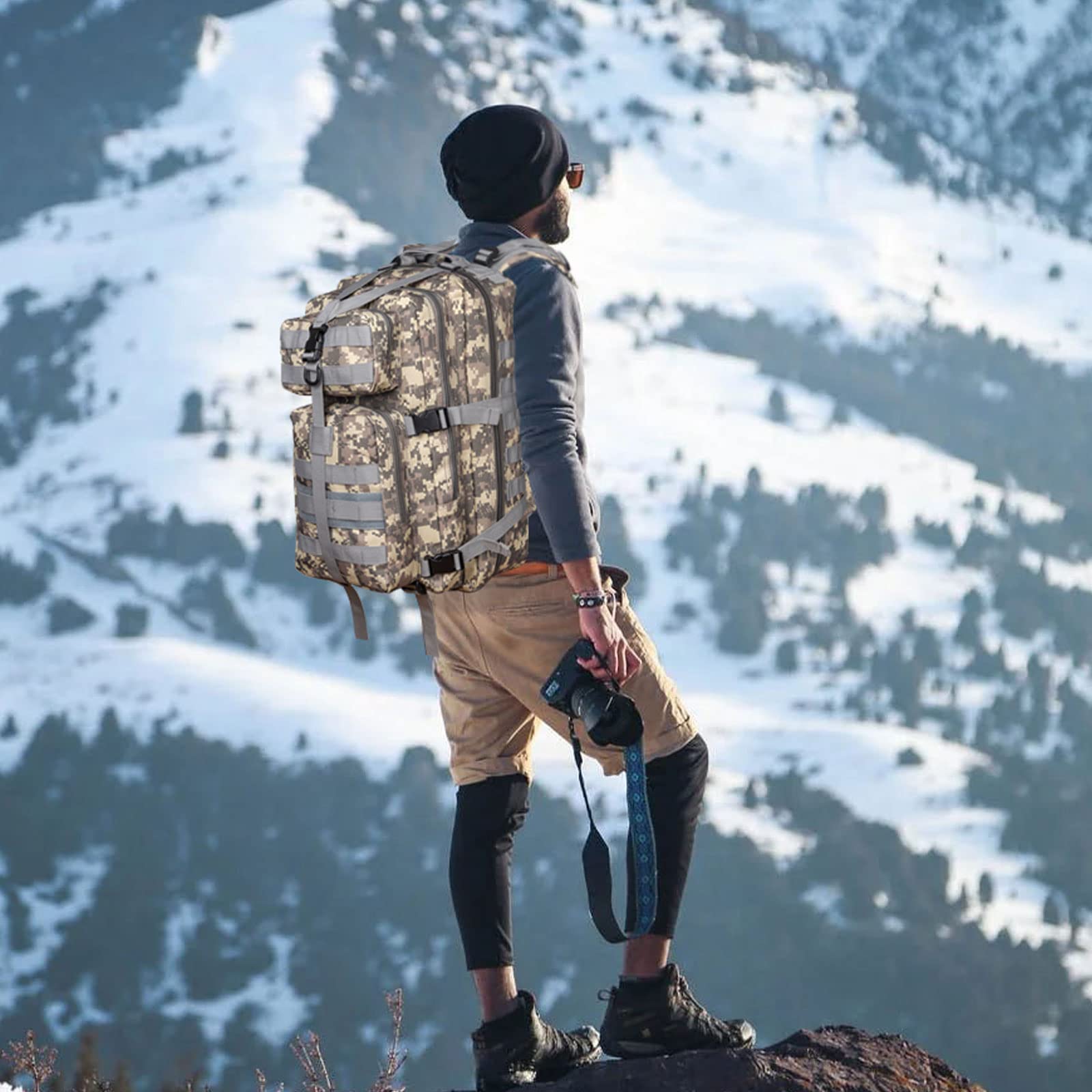 Military Tactical Backpack for Men - 40L Large 3-Day MOLLE Pack, Waterproof Durable Rucksack for Hunting, Hiking, Camping & Outdoor Adventures | Perfect for Survival Gear & Emergency Preparedness
