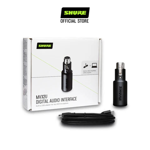Shure MVX2U Digital Audio Interface - Professional USB Microphone for Podcasting, Streaming & Recording - Perfect for Home Studios & Content Creators