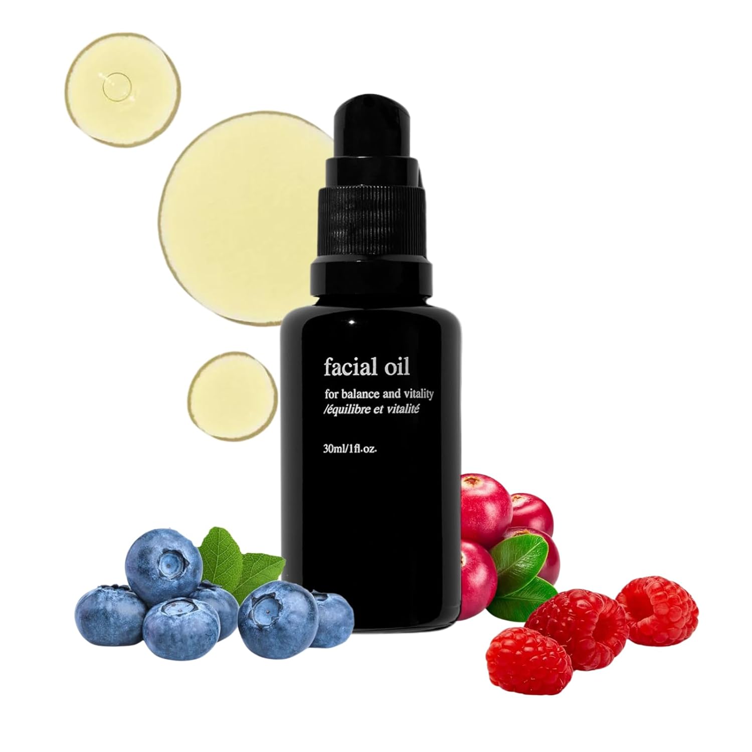 Cold Pressed Superfood Facial Oil with Raspberry, Cranberry & Blueberry Seed Oils - Firms, Nourishes & Hydrates Dry Skin for Youthful Glow | 30ml | Perfect for Night Routine & Anti-Aging Skincare
