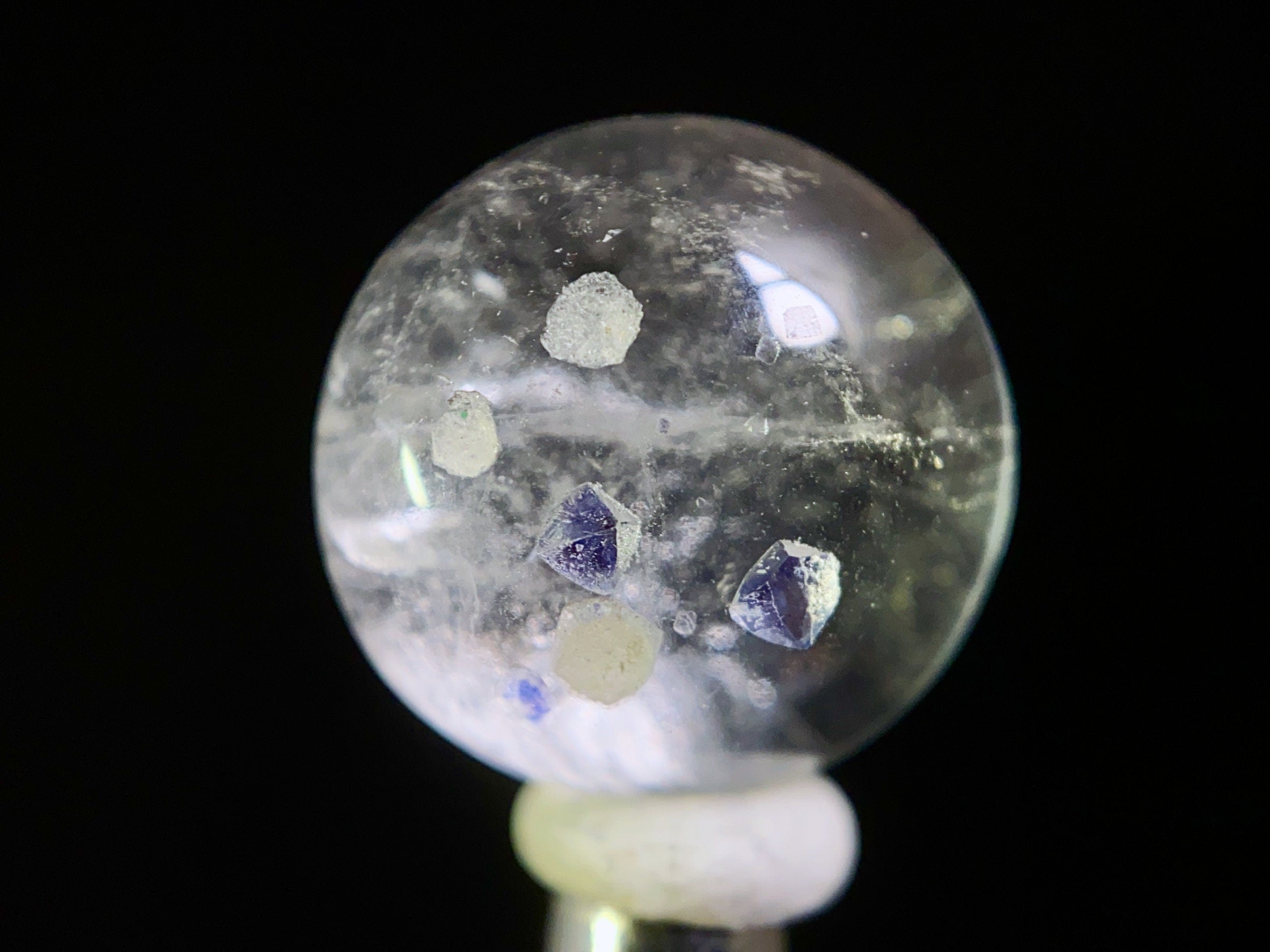 FLUORITE in Clear QUARTZ Cabochon - Rare Natural Gemstone for Jewelry Making, Healing Crystals & Spiritual Crafts | Perfect for Pendants, Rings & Energy Healing