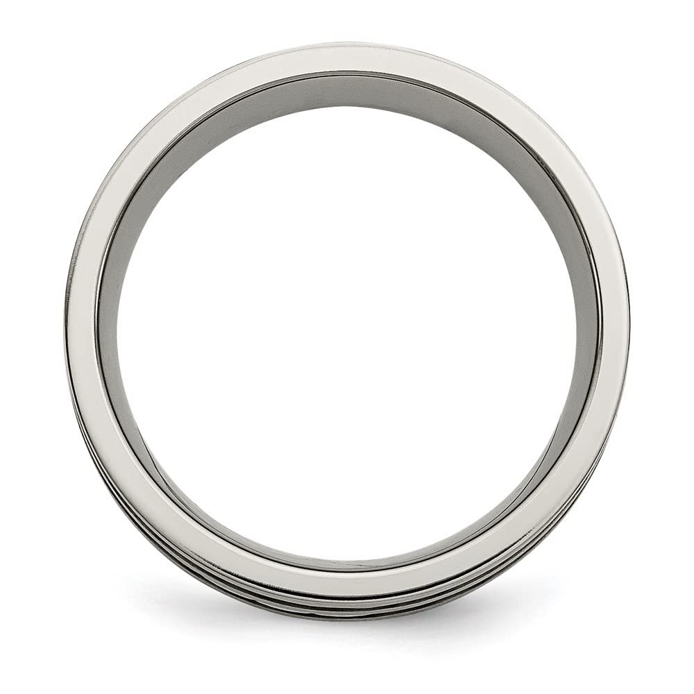 Diamond2Deal Titanium & Sterling Silver 8mm Brushed Antiqued Wedding Band Ring for Men - Durable Comfort Fit Jewelry for Engagement, Anniversary & Everyday Wear