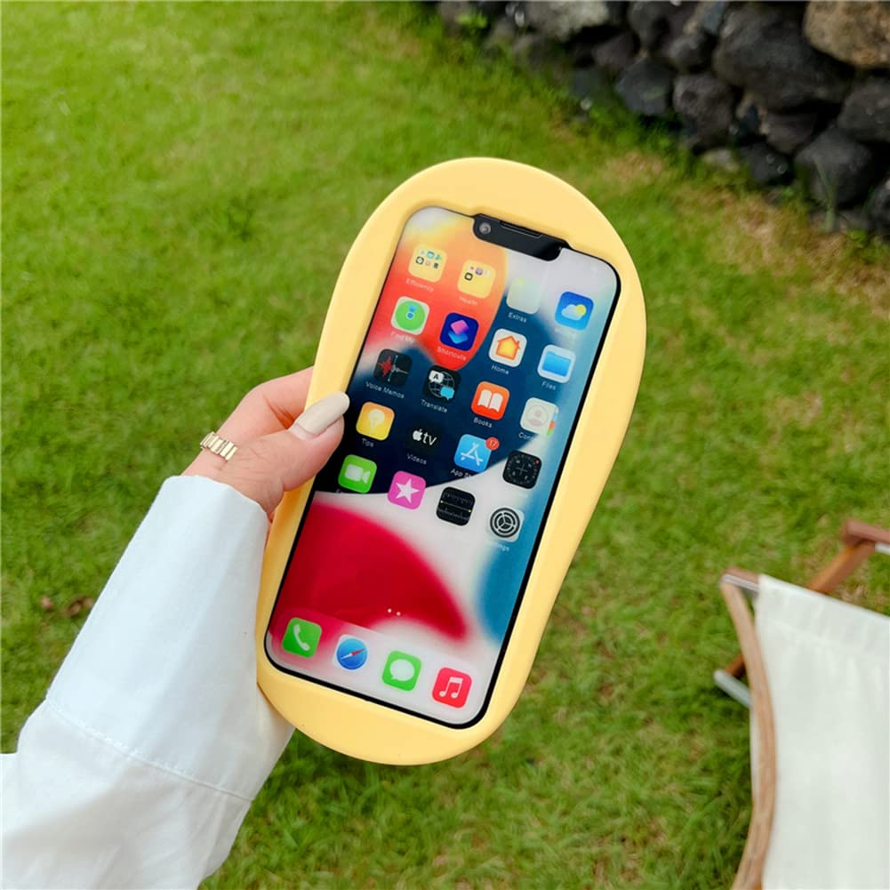 Cute Kawaii 3D Silicone iPhone 12 Pro Max Case with Camera Lens Protector - Thick Protective Shockproof Retro Cartoon Phone Cover (Flip-Flops Design) - Perfect for Everyday Use, Travel & Gift Giving