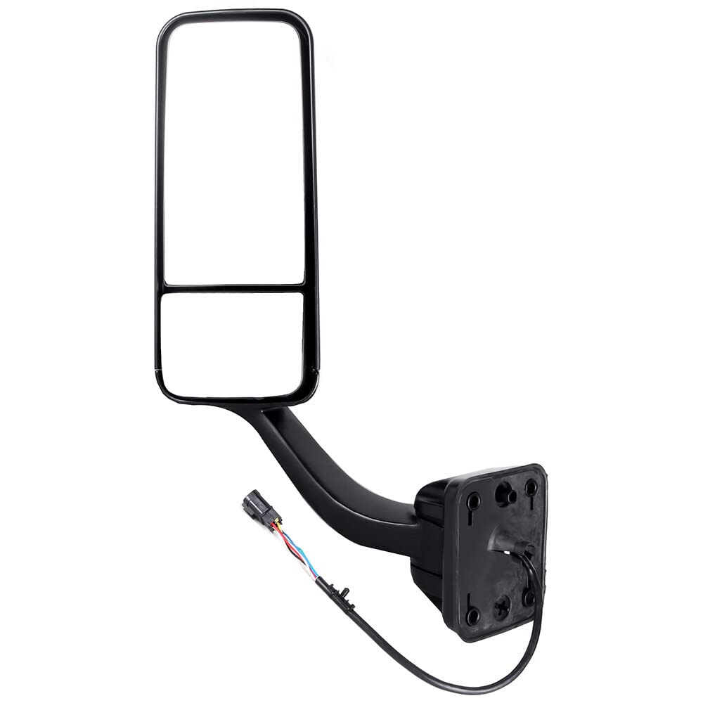 SCITOO Power Heated Towing Mirror - Left Driver Side Black Exterior Rear View Mirror for Freightliner Cascadia 2008-2016 (OEM A2261257005) - Perfect for Long Haul Trucking & Winter Driving Conditions