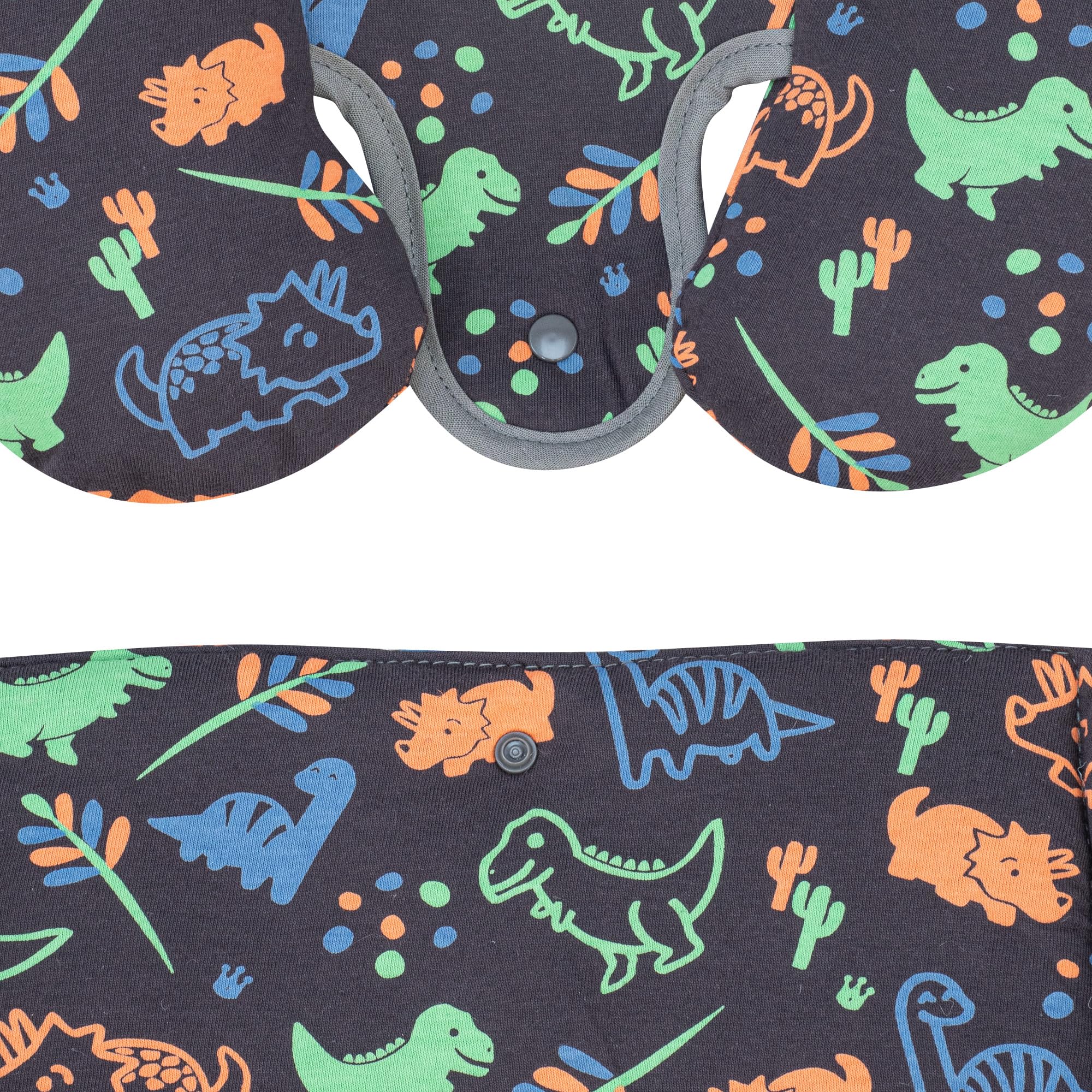 JYOKO Baby Head and Body Support Pillow - Hypoallergenic 100% Cotton Infant Cushion for Newborns & Toddlers (Happy Dino Design) - Perfect for Car Seats, Strollers, and Safe Sleeping