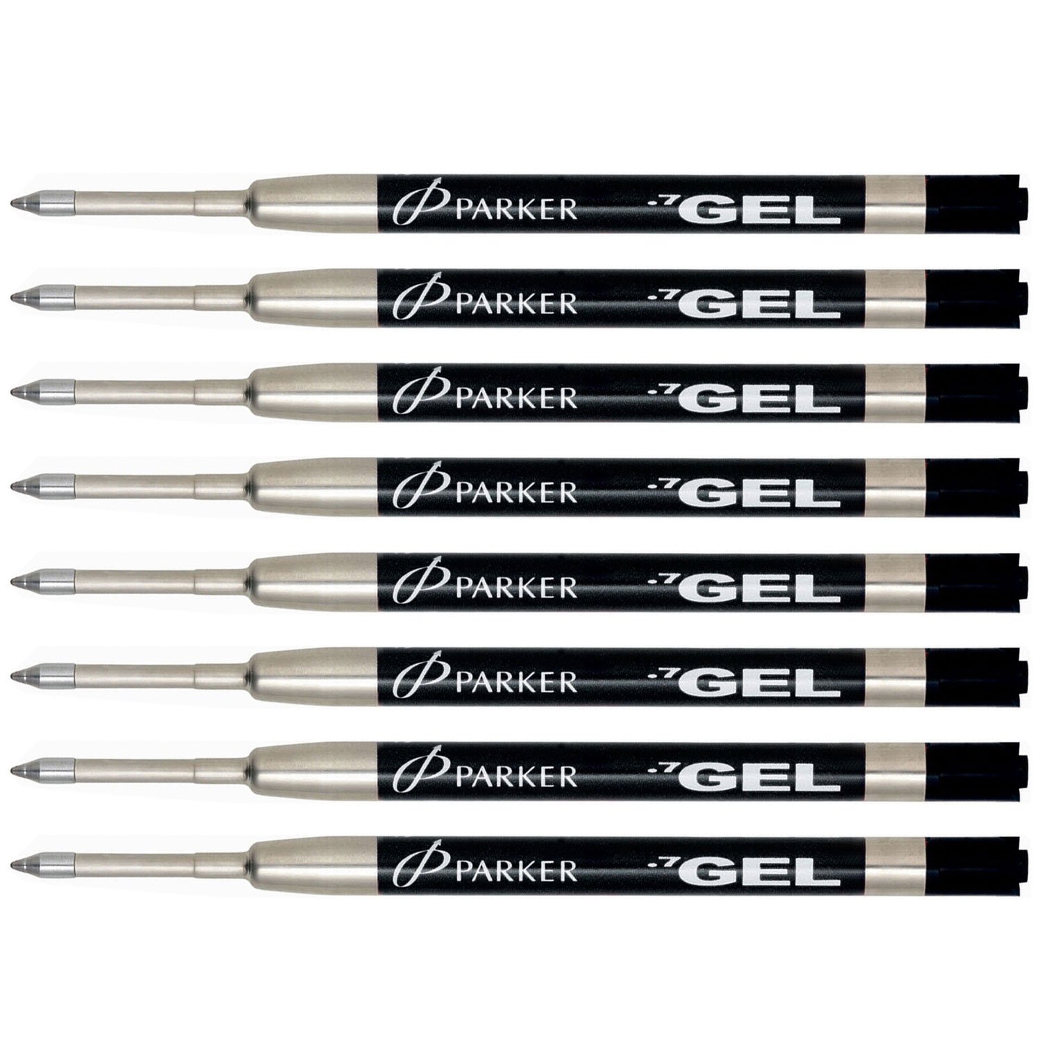 Parker Gel Rollerball Pen Refills - Medium Point Black Ink (8-Pack) | Smooth Writing for Journals, Office Work & Everyday Use