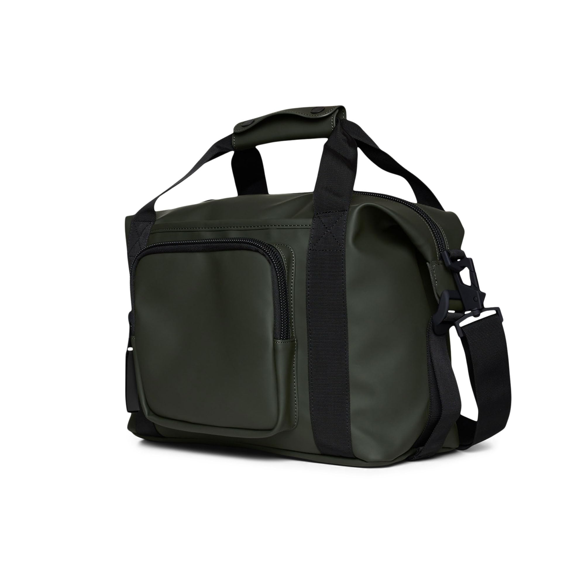 RAINS Texel Kit Bag - Waterproof Shoulder & Crossbody Bag for School, Work & Travel, Multiple Storage Pockets, Fits Telescopic Handle Suitcases (Green) - Perfect for Commuting, Business Trips & Outdoor Adventures