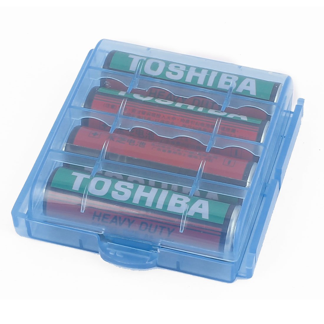 5Pcs Blue Plastic Battery Storage Box with Catching Groove - Organize AA Batteries & Chargers - Perfect for Home, Office & Travel Accessories Storage