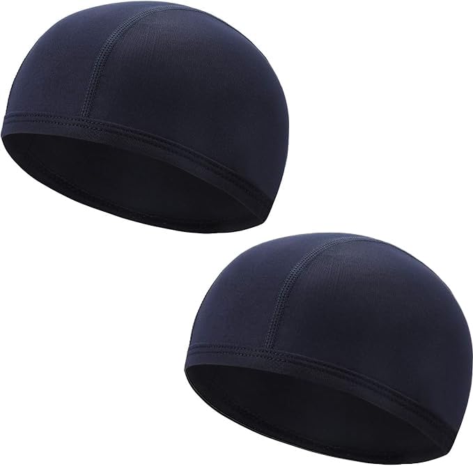 QKURT Cycling Skull Cap, 2 Pack Breathable Summer Helmet Liner Running Hat for Men & Women - Ideal for Biking, Running, and Outdoor Sports Activities