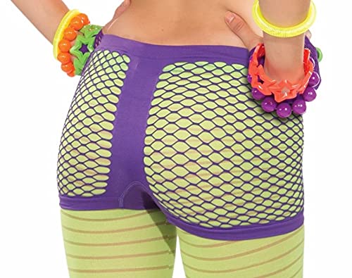 Sexy Neon Fishnet Costume Shorts for Women - Clubwear, Rave Outfit, Halloween Party & Cosplay - Perfect for Nightclubs, Festivals & Costume Events