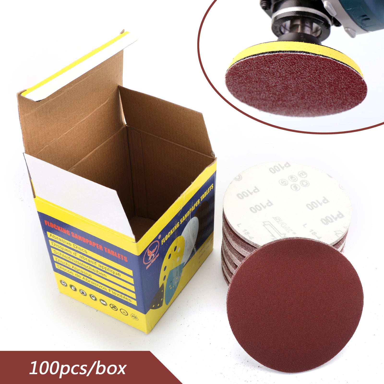 100PCS 6-Inch Hook & Loop Sanding Discs, 40-2000 Grit Sandpaper Sheets for Woodworking, Metal Polishing & Automotive Sanding - Multi-Purpose Abrasive Discs for Orbital Sanders