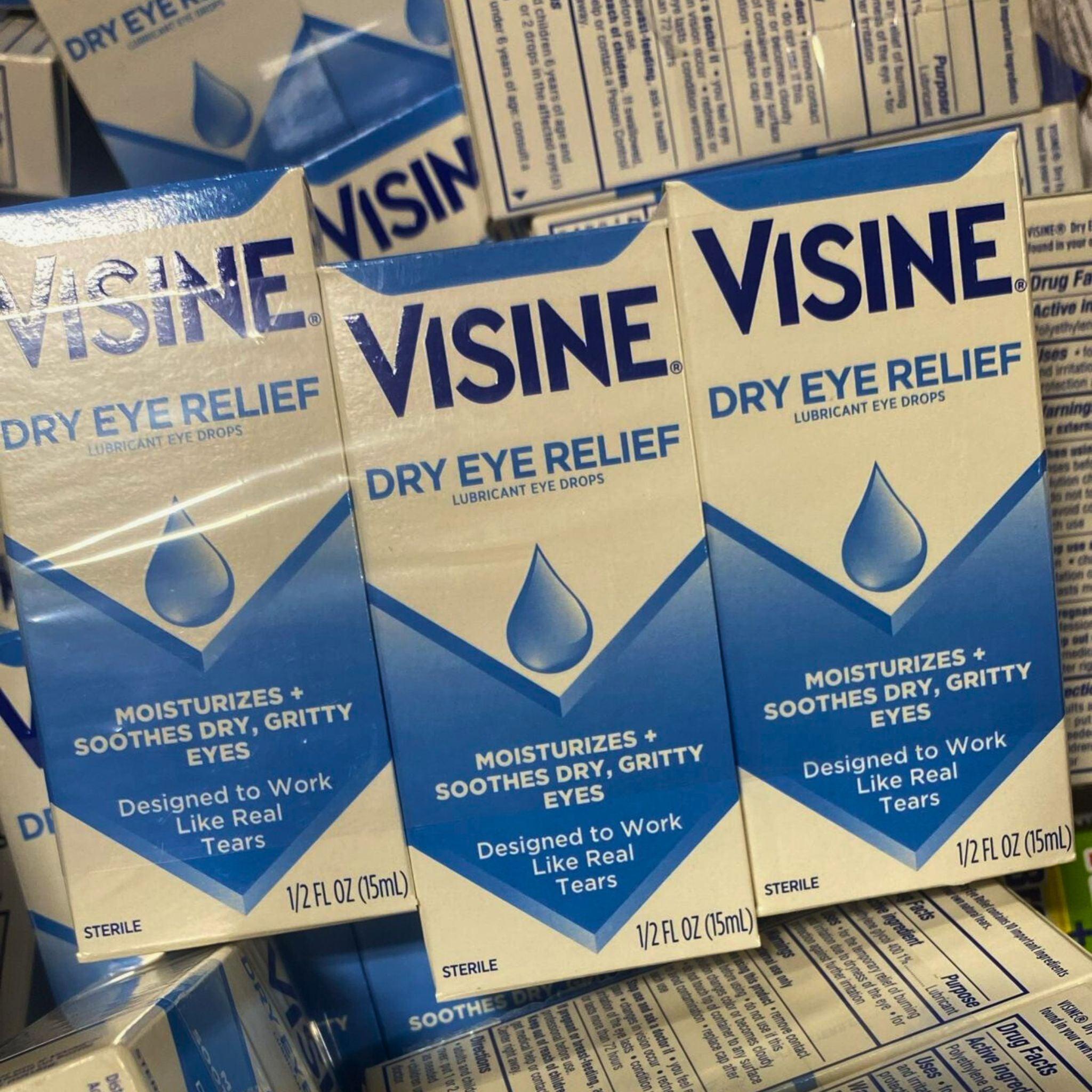 Visine Dry Eye Relief Eye Drops - 50 Count Pack for Dry, Itchy, Red Eyes - Moisturizing & Soothing Formula for All-Day Comfort - Perfect for Office, Travel & Contact Lens Wearers
