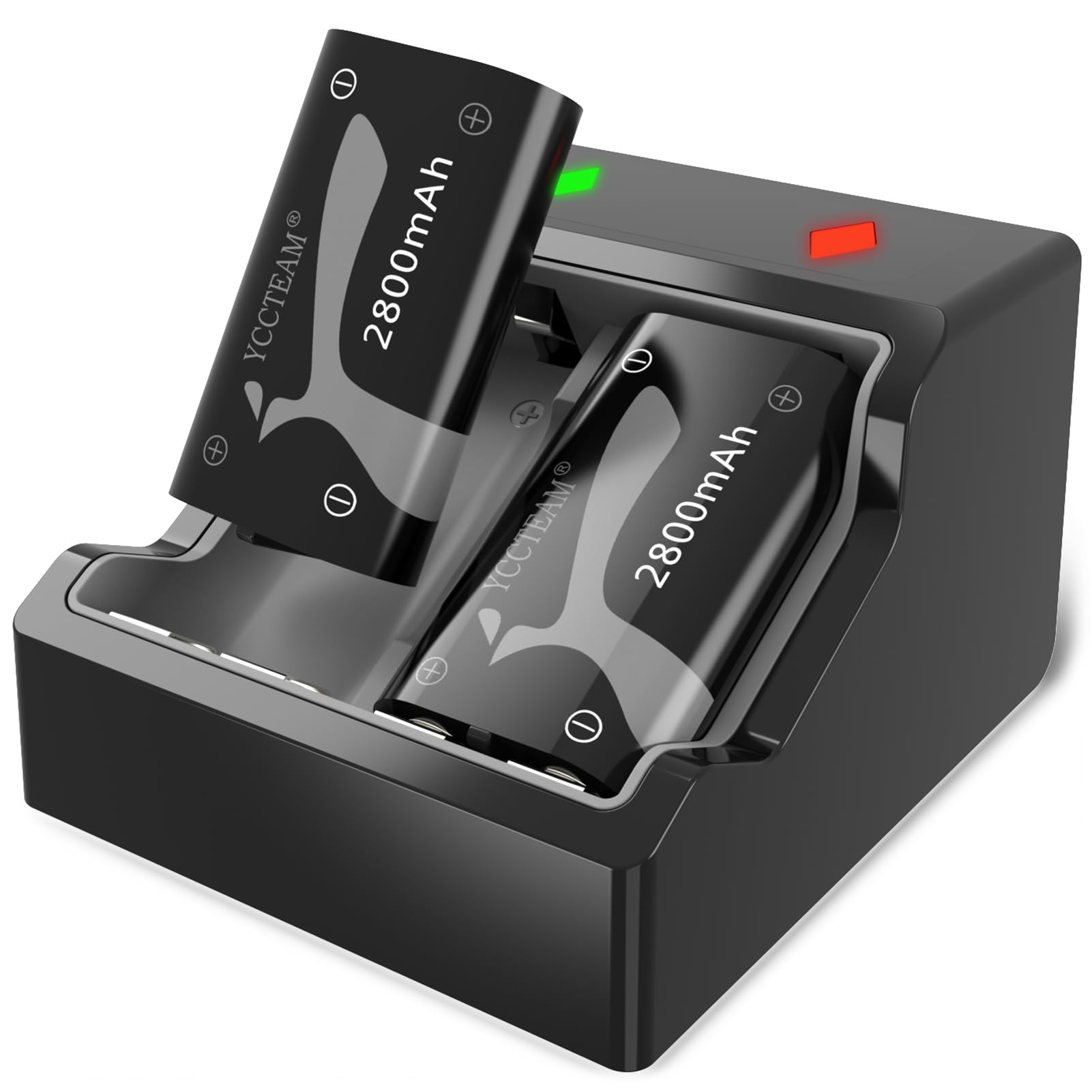 Rechargeable Battery Pack for Xbox One X/S/Elite & Series X/S Controller - 2800mAh High Capacity Dual Battery Kit with Fast Charging Station & Cable (Gray) - Perfect for Gaming Sessions & Wireless Play