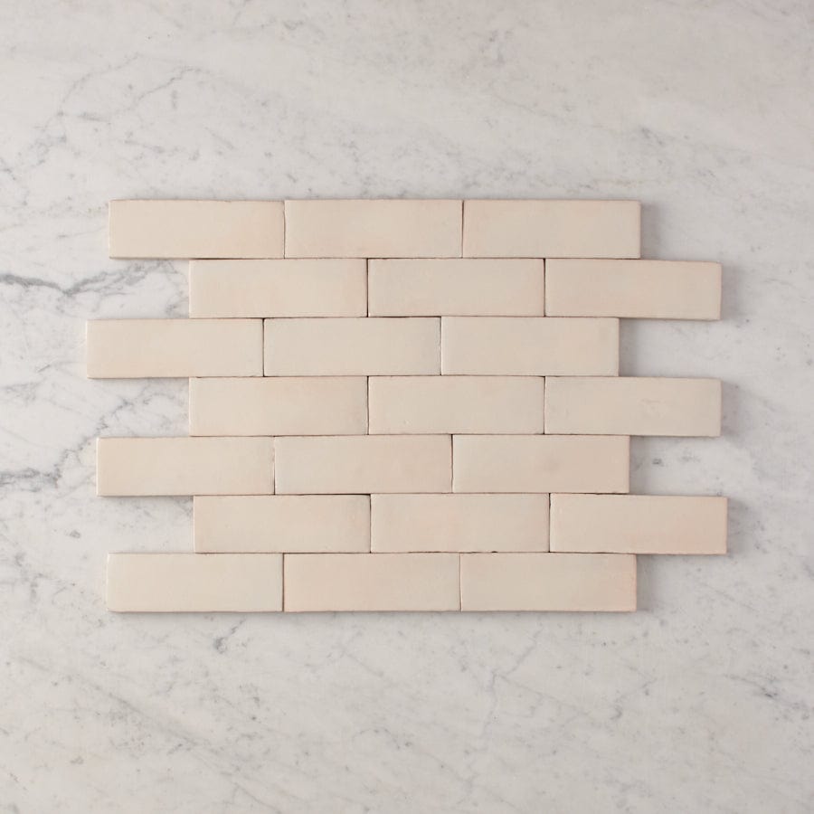 Noosa Semi Gloss Zellige Bone Tile - Premium Ceramic Wall & Floor Tile for Kitchen Backsplash, Bathroom, and Shower Renovation - Easy to Clean & Durable Home Decor