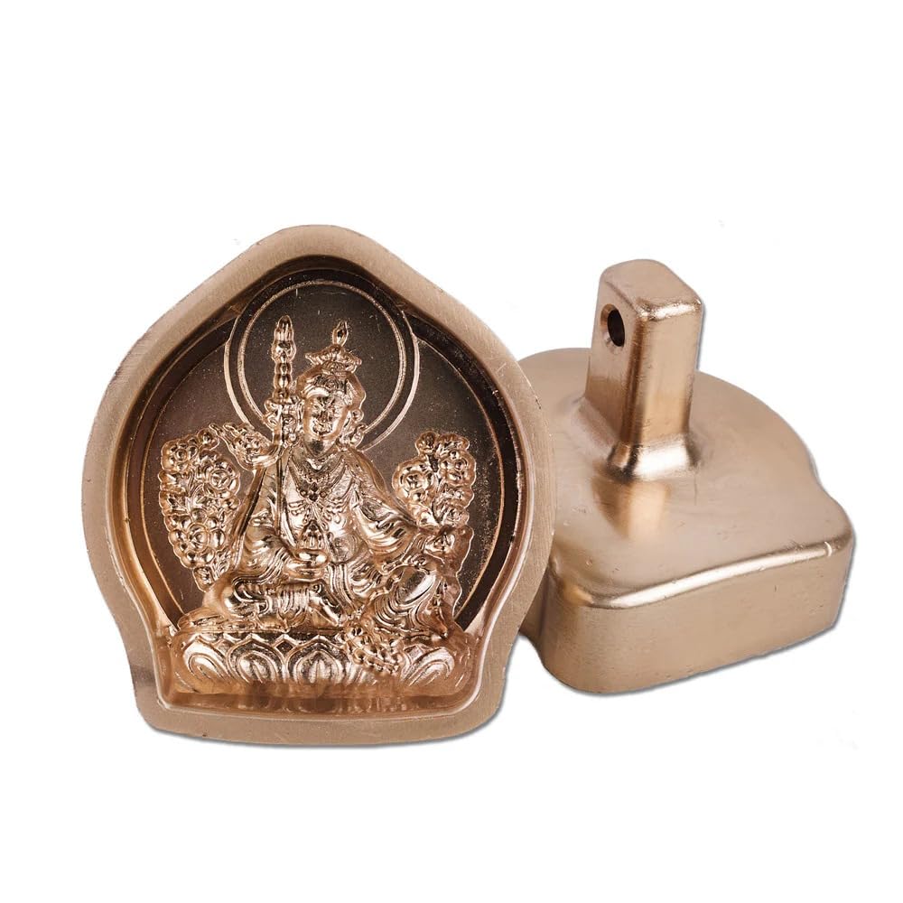 Authentic Tibetan TSA TSA Molds - 13 Types Mini Buddha Statue Clay Molds, Handmade Brass Molds for DIY Sacred Art, Home Decor & Spiritual Practice (Guru Rinpoche) - Perfect for Meditation Rooms, Altars & Gift Giving